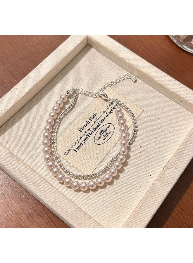 AuliceVerse Valentine's Double-Layer Bracelet Set – Faux Pearl & Sterling Silver, Adjustable  & Hypoallergenic for Daily, Date & Party | Perfect Gift for Her - Image 4